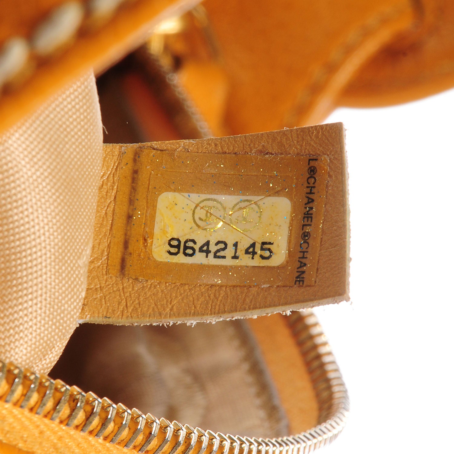 Chanel Caviar CC Stitched Shoulder Bag Yellow 7 of 7