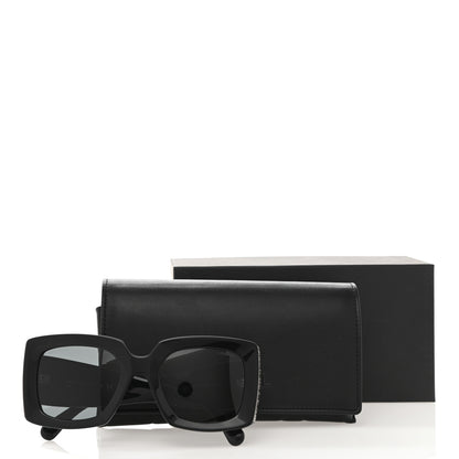 Chanel Acetate Rectangle Sunglasses 5435 Black Grey 9 of 9