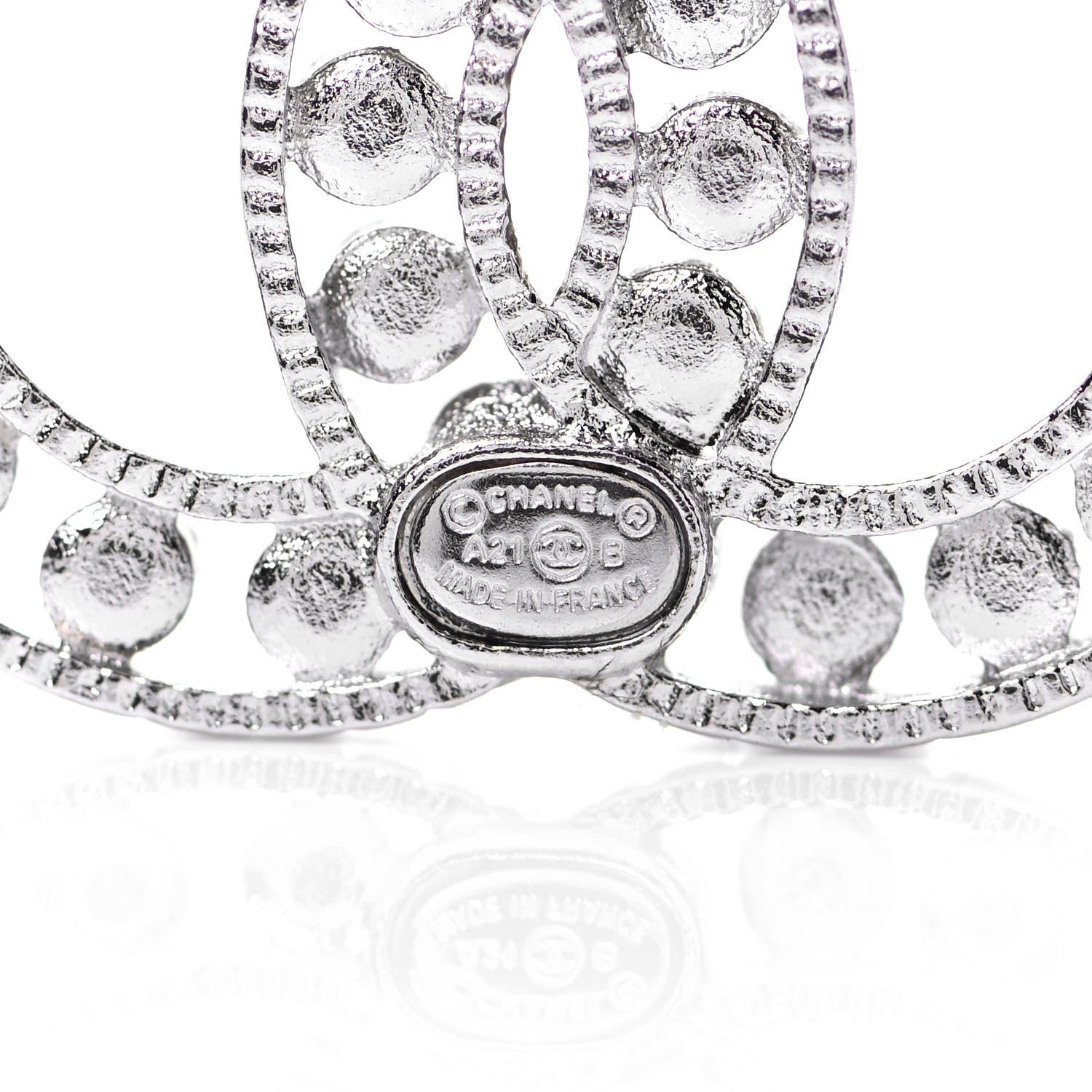 Chanel Crystal CC Earrings Silver 4 of 5