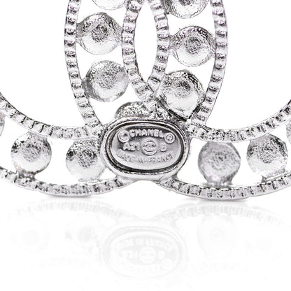 Chanel Crystal CC Earrings Silver 4 of 5