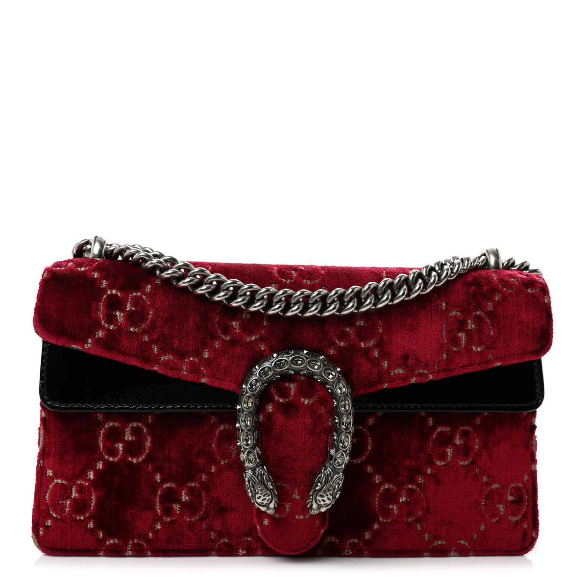 Gucci Velvet Skipper Crystal GG Monogram Small Dionysus Shoulder Bag Red Cipria Black Black Diamond 8 of 10