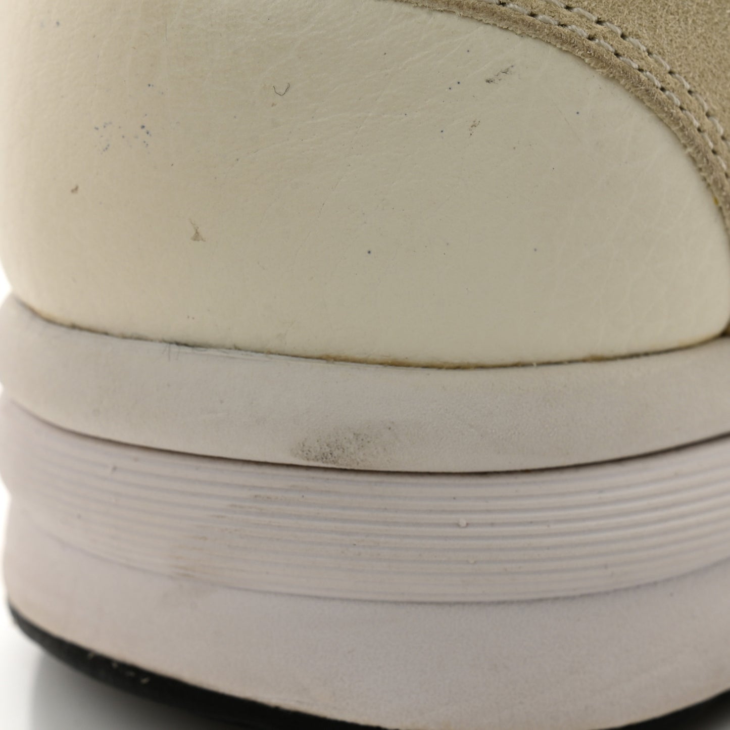 Mesh Suede Calfskin Grained Calfskin Womens CC Sneakers 39.5 White Black
