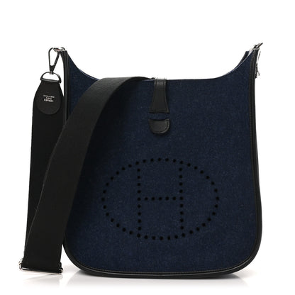 Hermes Swift Sangle Wooly Evelyne PM Bleu Nuit Black 1 of 11