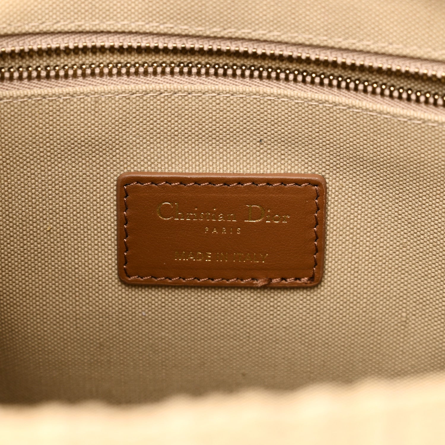 Christian Dior Raffia Calfskin Oblique Embroidered Small Book Tote Beige Camel 6 of 9