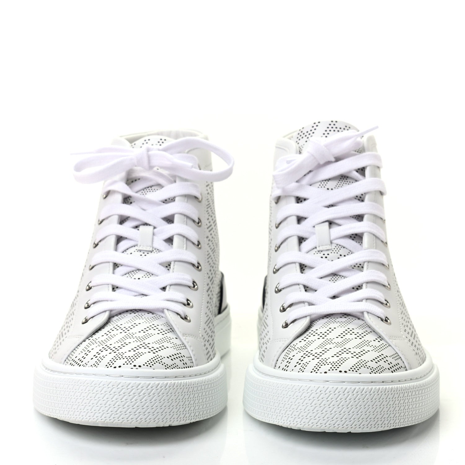 Hermes Perforated Calfskin Mens Clap High Top Sneakers 41.5 White 2 of 9