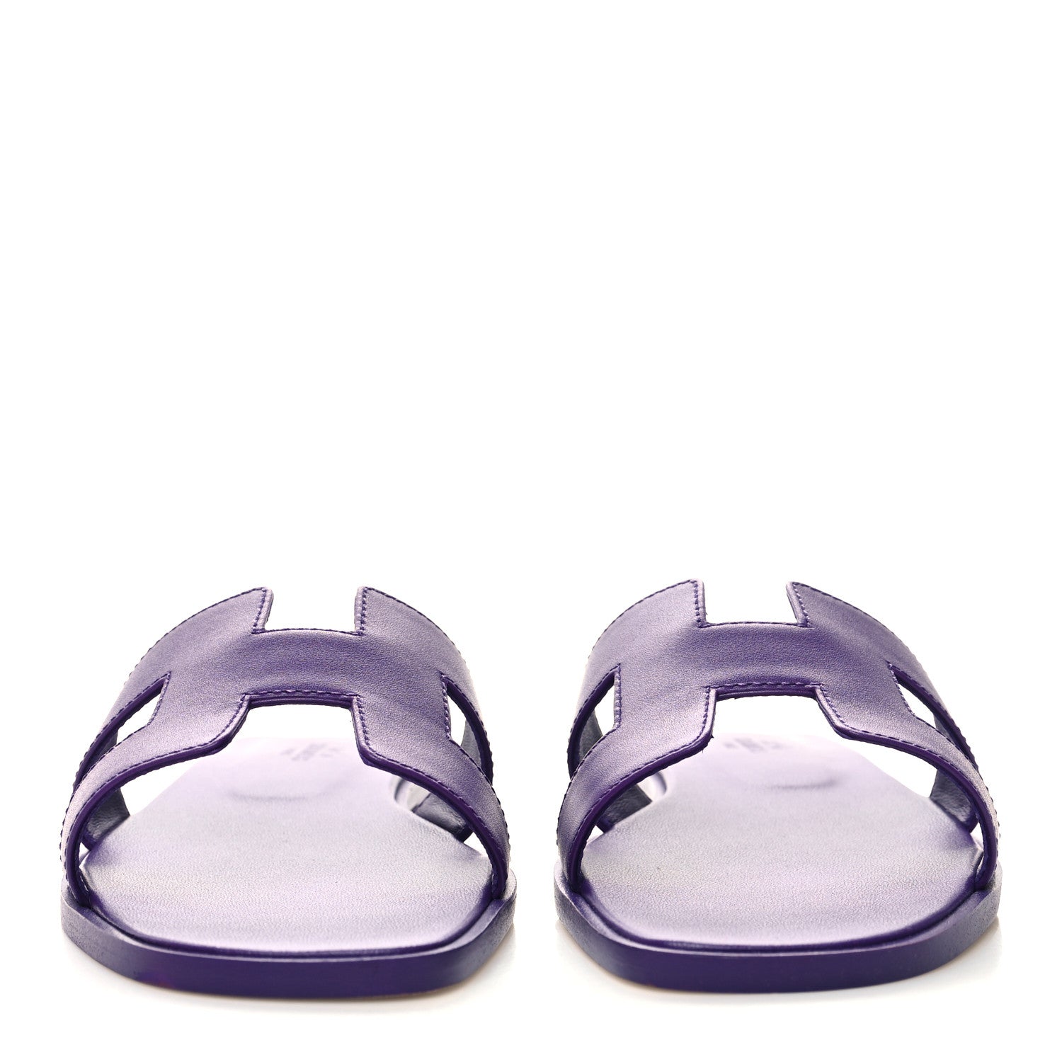 Hermes Calfskin Oran Sandals 38.5 Violet Majorette 2 of 9