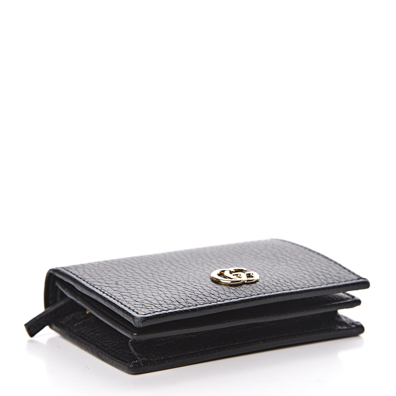Gucci Pebbled Calfskin GG Marmont Card Case Black 4 of 8