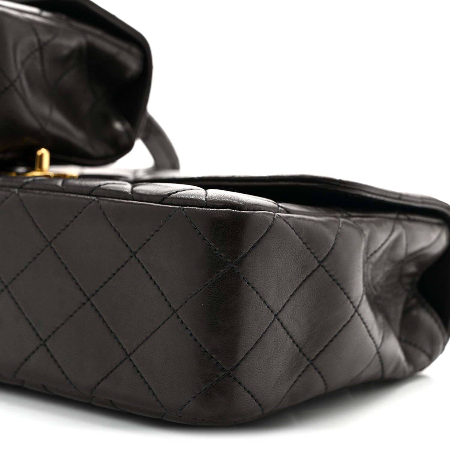 Chanel Lambskin Quilted Parent Child Kelly Flap Black 12 of 13