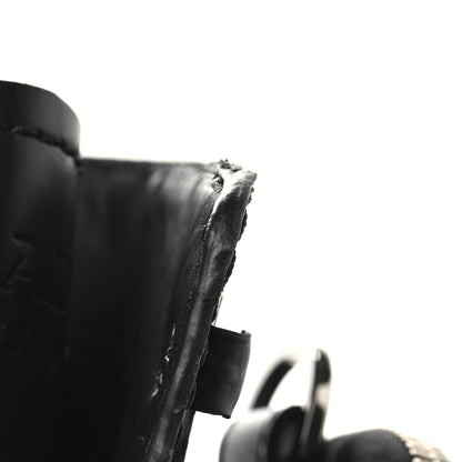 Prada Spazzolato Rois Re-Nylon Metal Triangle Logo Monolith Pouch Pocket 55mm Boots 38 Black 11 of 11