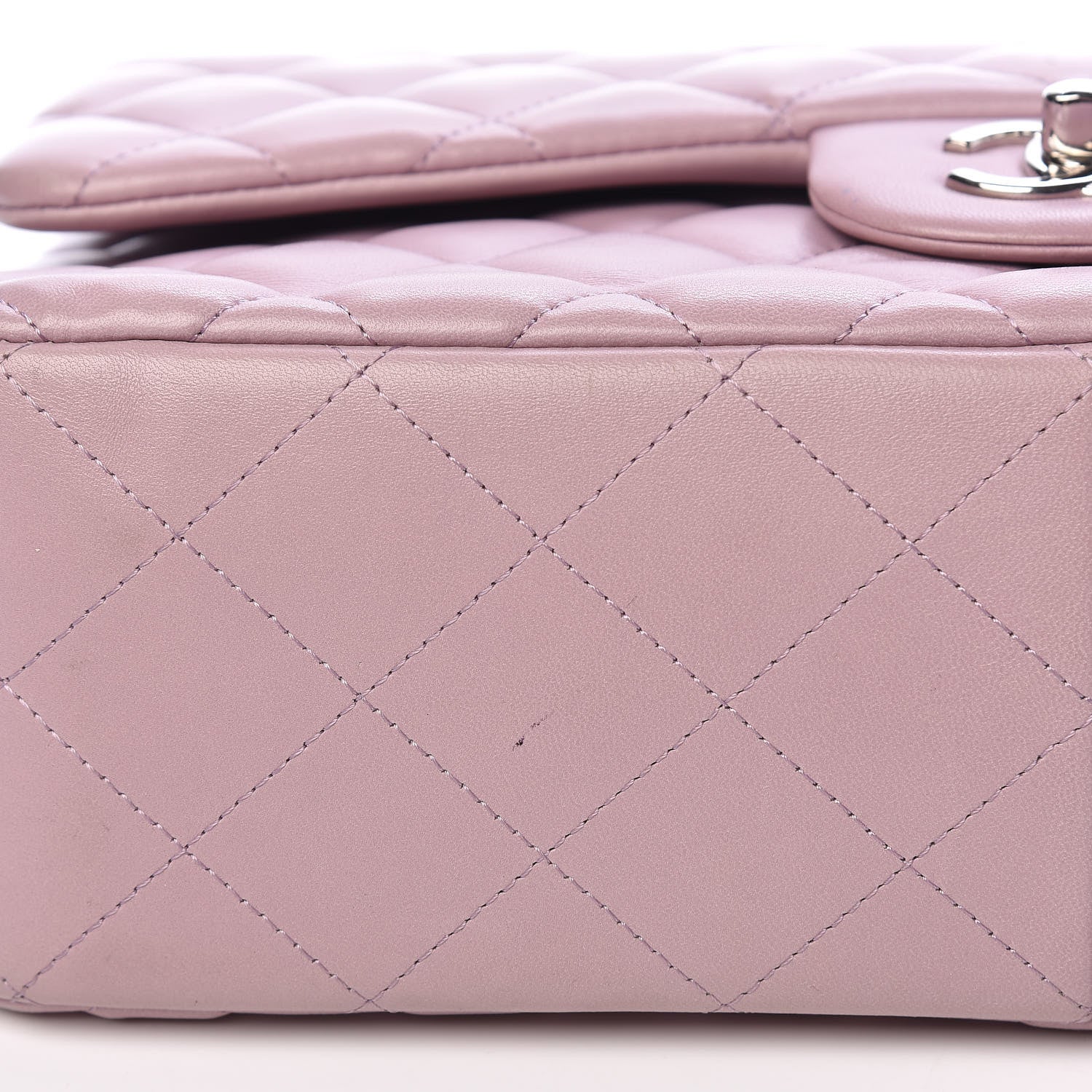 Chanel Lambskin Quilted Jumbo Double Flap Light Purple 12 of 17