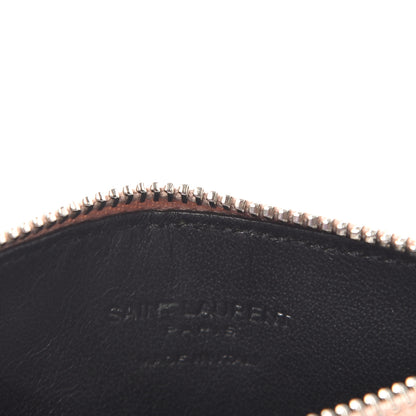 Saint Laurent Grained Calfskin 5 Fragments Zip Pouch Card Holder Nude Powder 6 of 7
