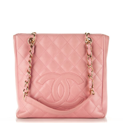 Chanel Caviar Quilted Petit Shopping Tote PST Pink 1 of 14