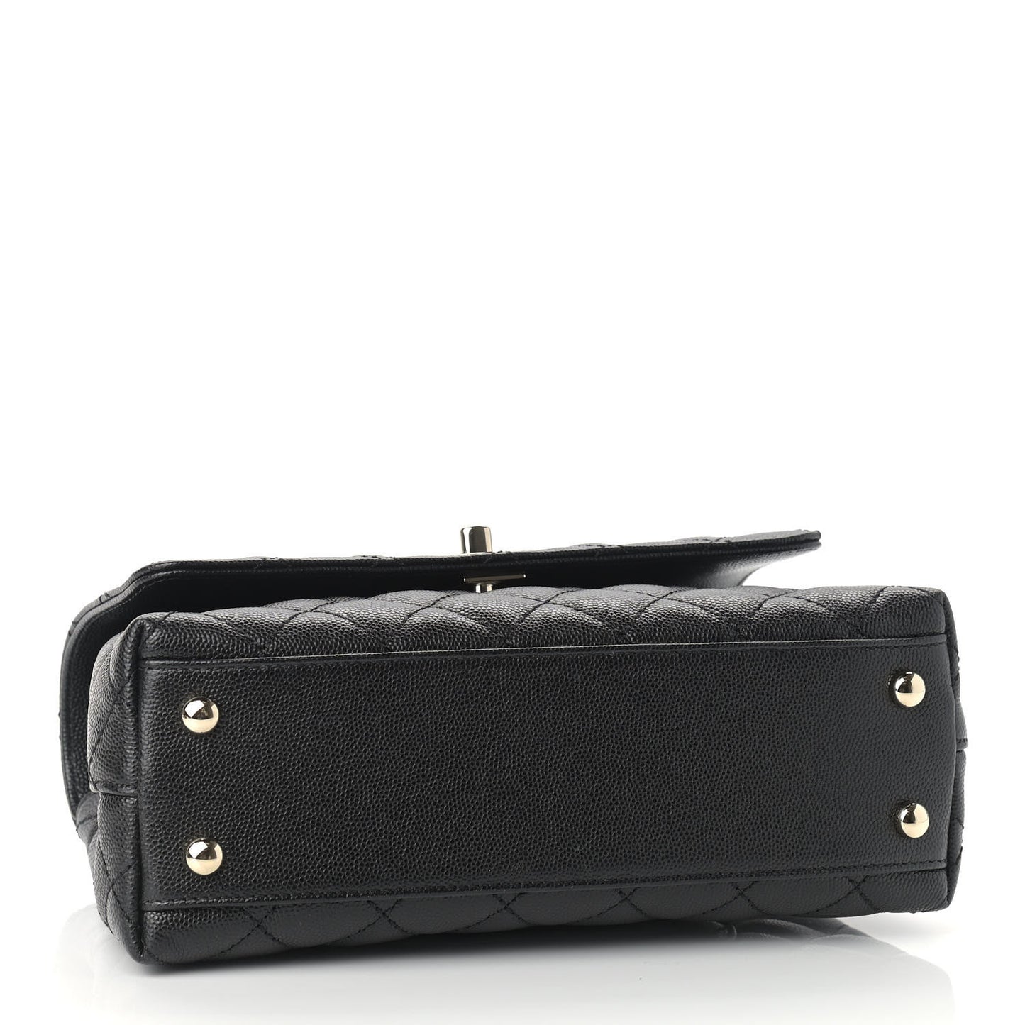 Caviar Quilted Mini Coco Handle Flap Black