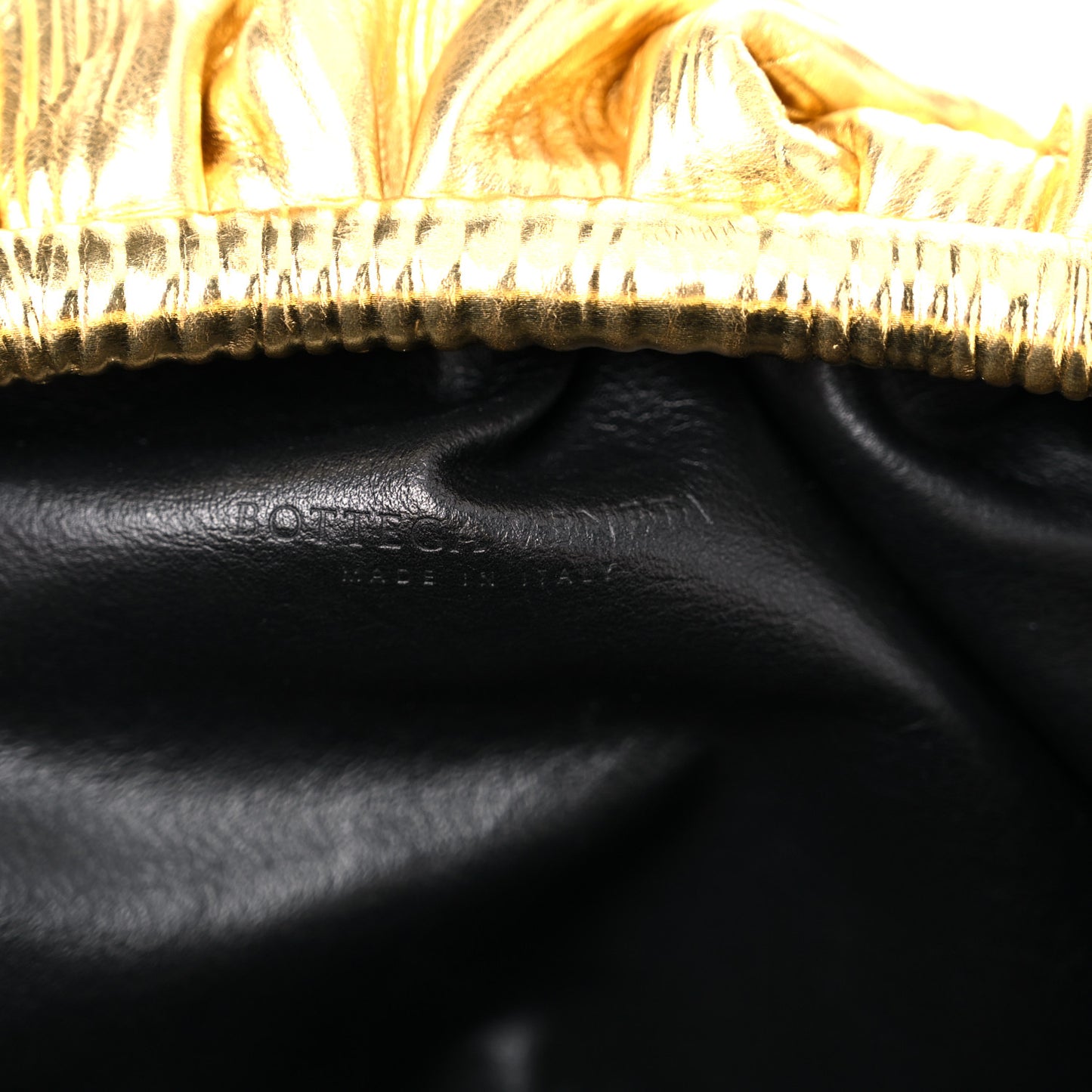Metallic Bark Calfskin Embossed The Pouch Oversized Clutch Oro