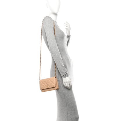 Chanel Caviar Quilted Wallet on Chain WOC Beige 2 of 14