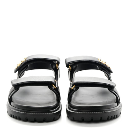 Christian Dior Lambskin Dioract 10mm Sandals 40 Black 2 of 13