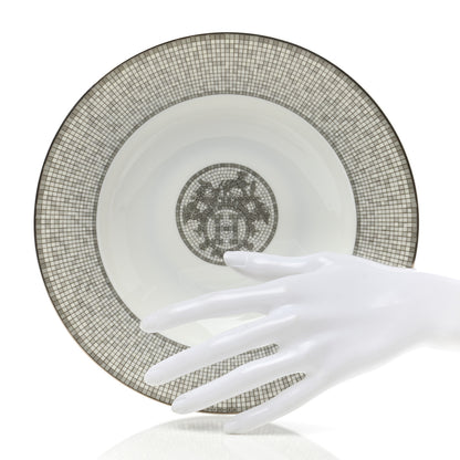 Hermes Porcelain Mosaique Au 24 Soup Bowl Platine 2 of 6