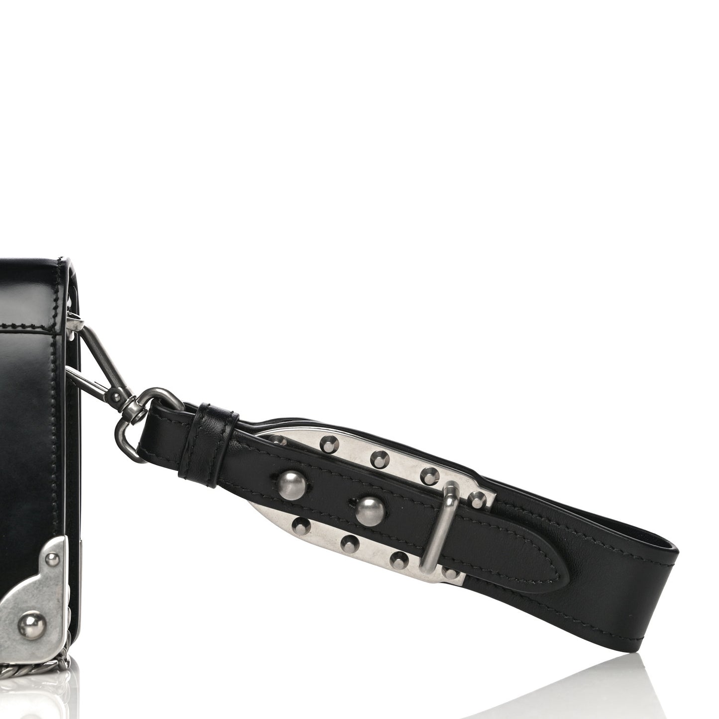 City Calfskin Cahier Chain Wristlet Clutch Black