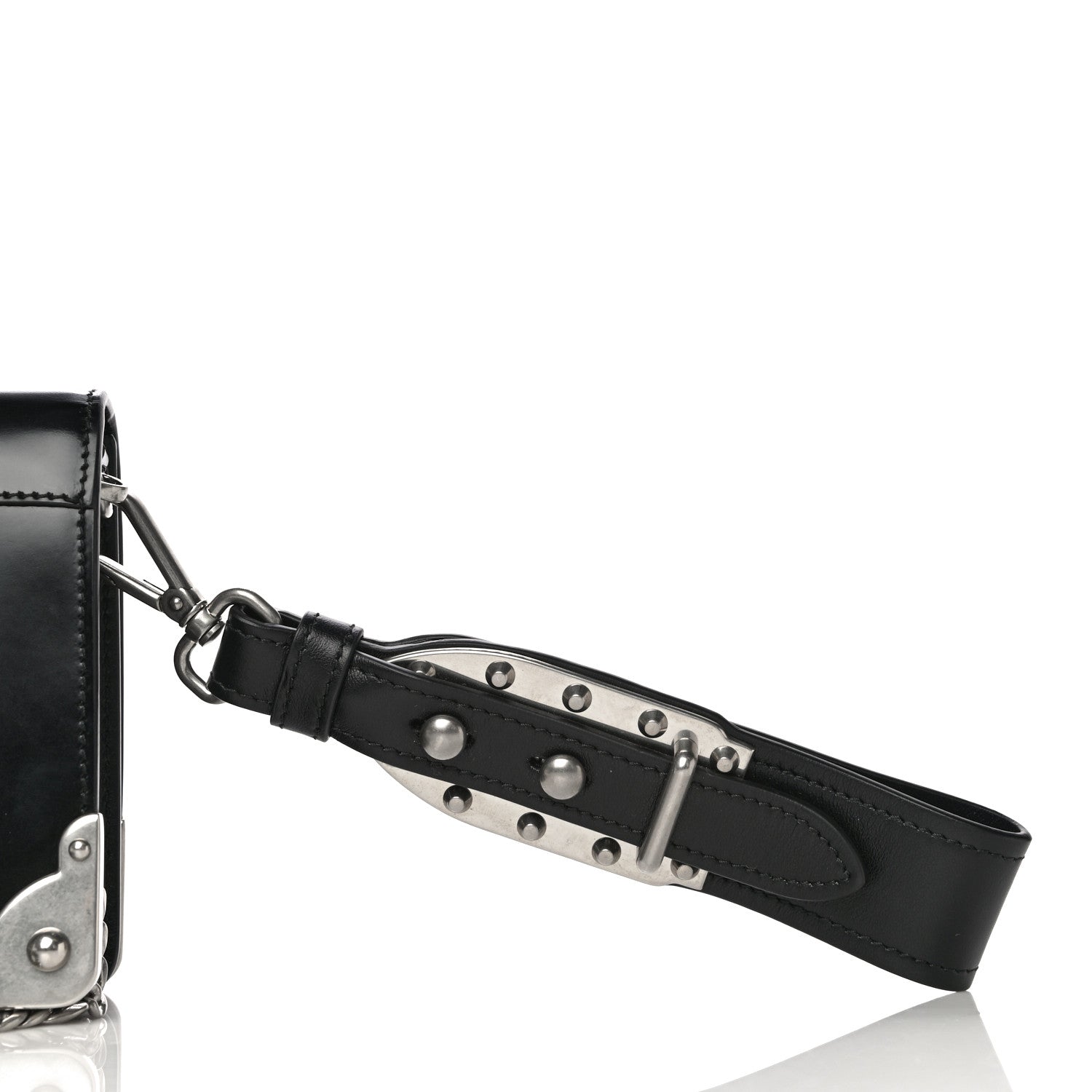 Prada City Calfskin Cahier Chain Wristlet Clutch Black 18 of 18
