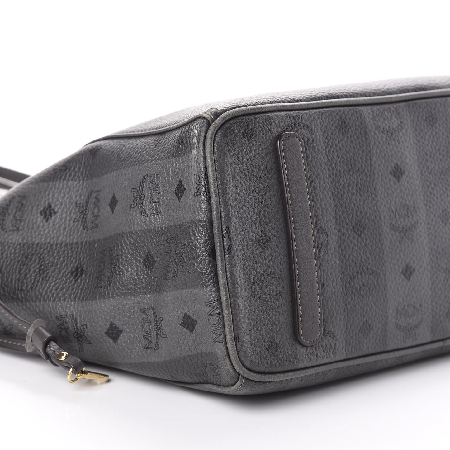 Striped Visetos Medium Liz Reversible Shopper Tote Phantom Grey
