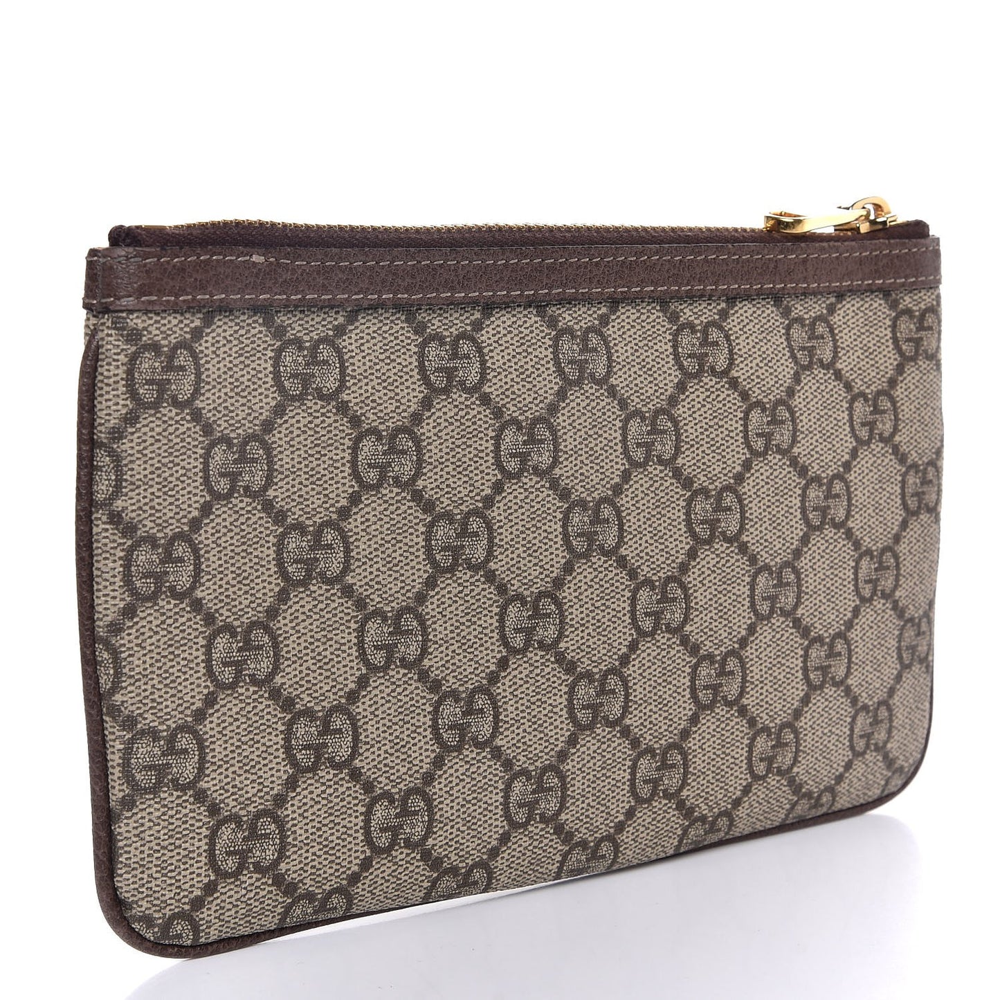 GG Supreme Monogram Web Small Ophidia Pouch Clutch Beige New Acero