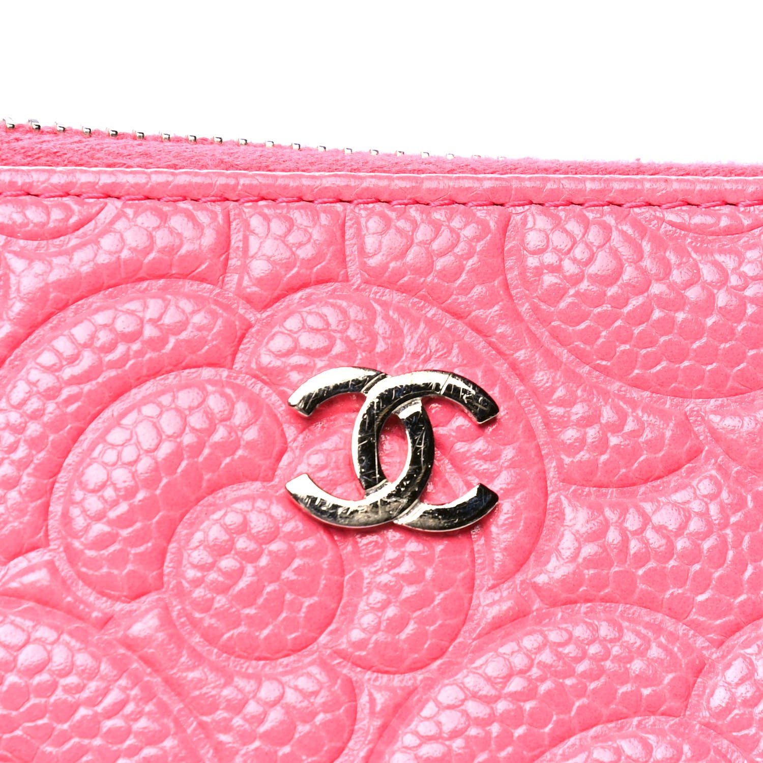Chanel Caviar Camellia Embossed Key Holder Case Fuchsia 5 of 5