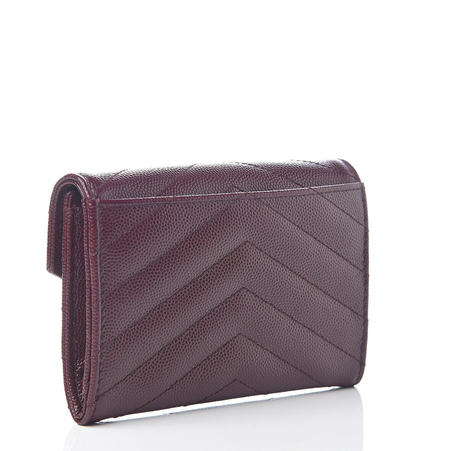 Grain De Poudre Matelasse Chevron Small Monogram Envelope Wallet Bordeaux