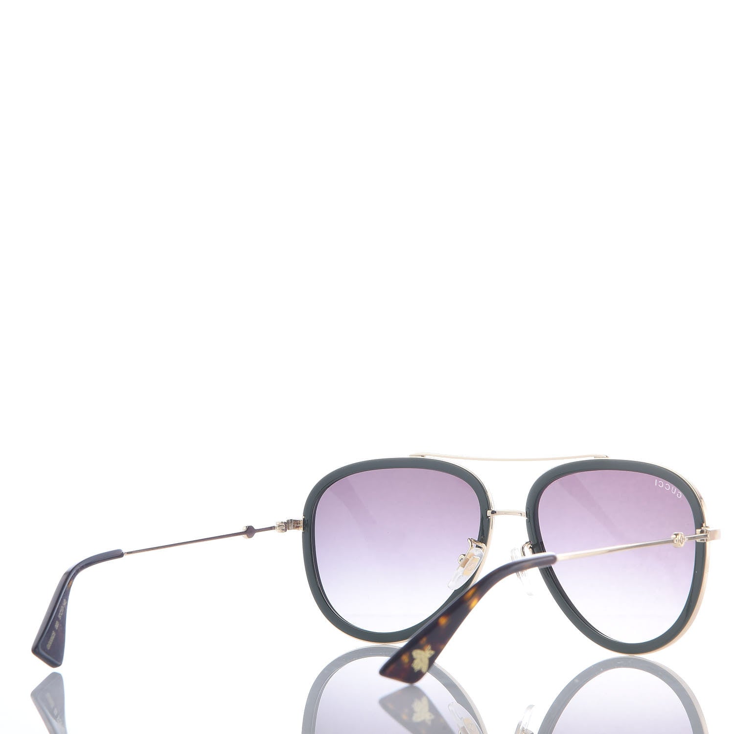Gucci Web Aviator Sunglasses GG0062S Green Red 4 of 8