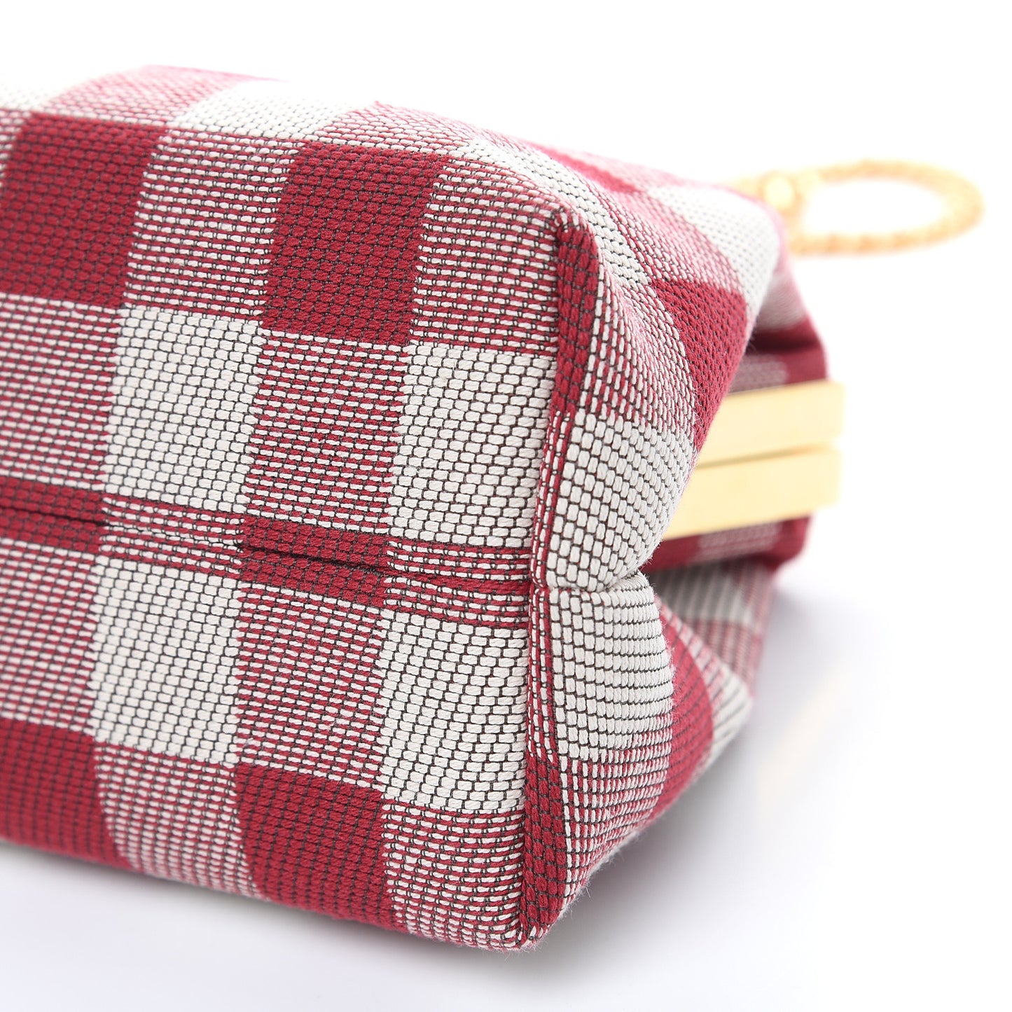 Checker Canvas Mini Volume Chain Clutch Flamma