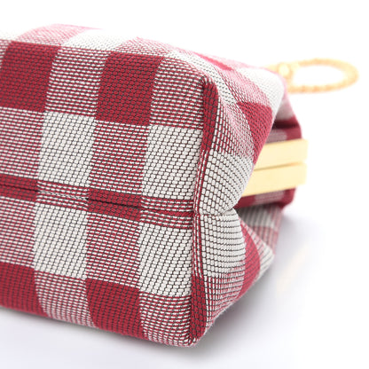 Mansur Gavriel Checker Canvas Mini Volume Chain Clutch Flamma 8 of 8