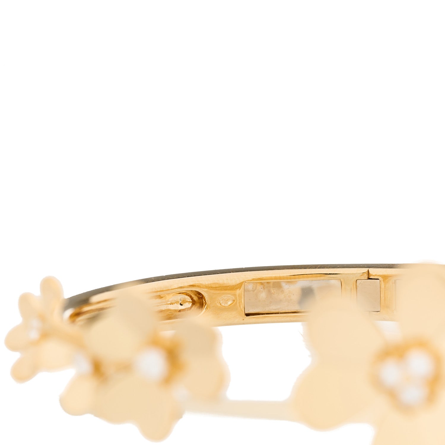 Van Cleef & Arpels 18K Yellow Gold Diamond Small Frivole 7 Flowers Bracelet M 7 of 7