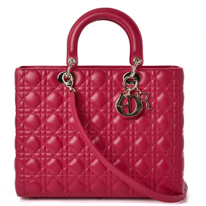 Christian Dior Lambskin Cannage Large Lady Dior Fuchsia 1 of 9