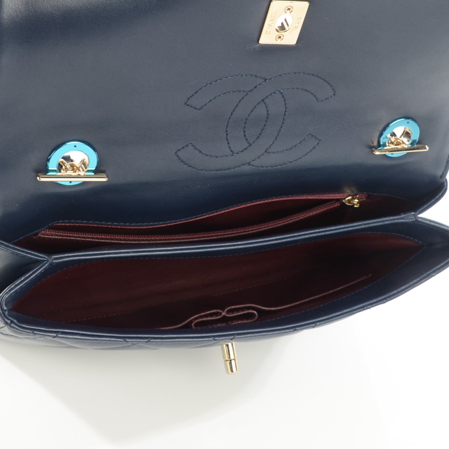 Chanel Lambskin Quilted Medium Trendy CC Flap Navy Blue 9 of 16