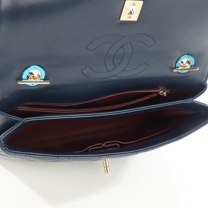 Chanel Lambskin Quilted Medium Trendy CC Flap Navy Blue 9 of 16