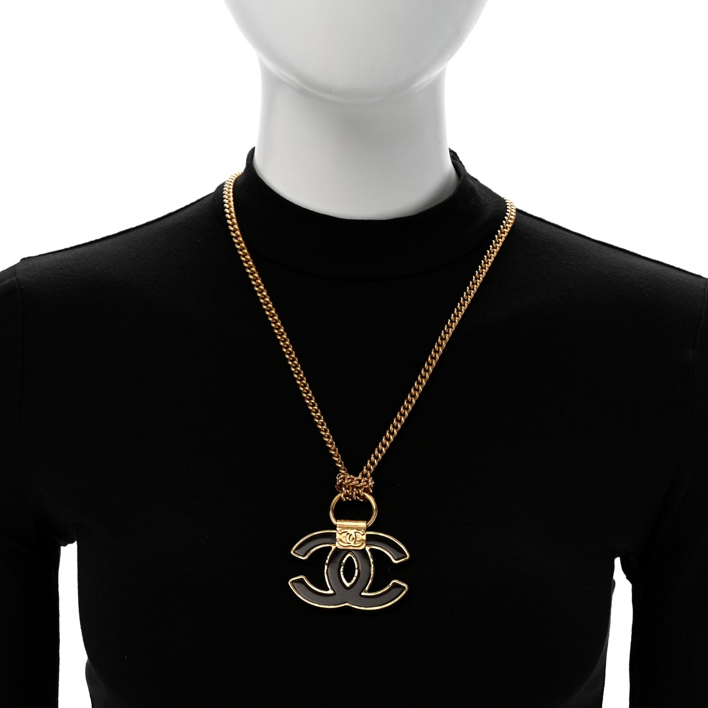 Metal Resin CC Pendant Necklace Gold