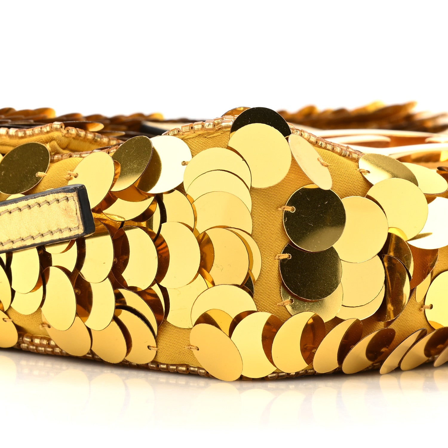 Fendi Satin Sequin Mini Baguette 1997 Gold 9 of 10