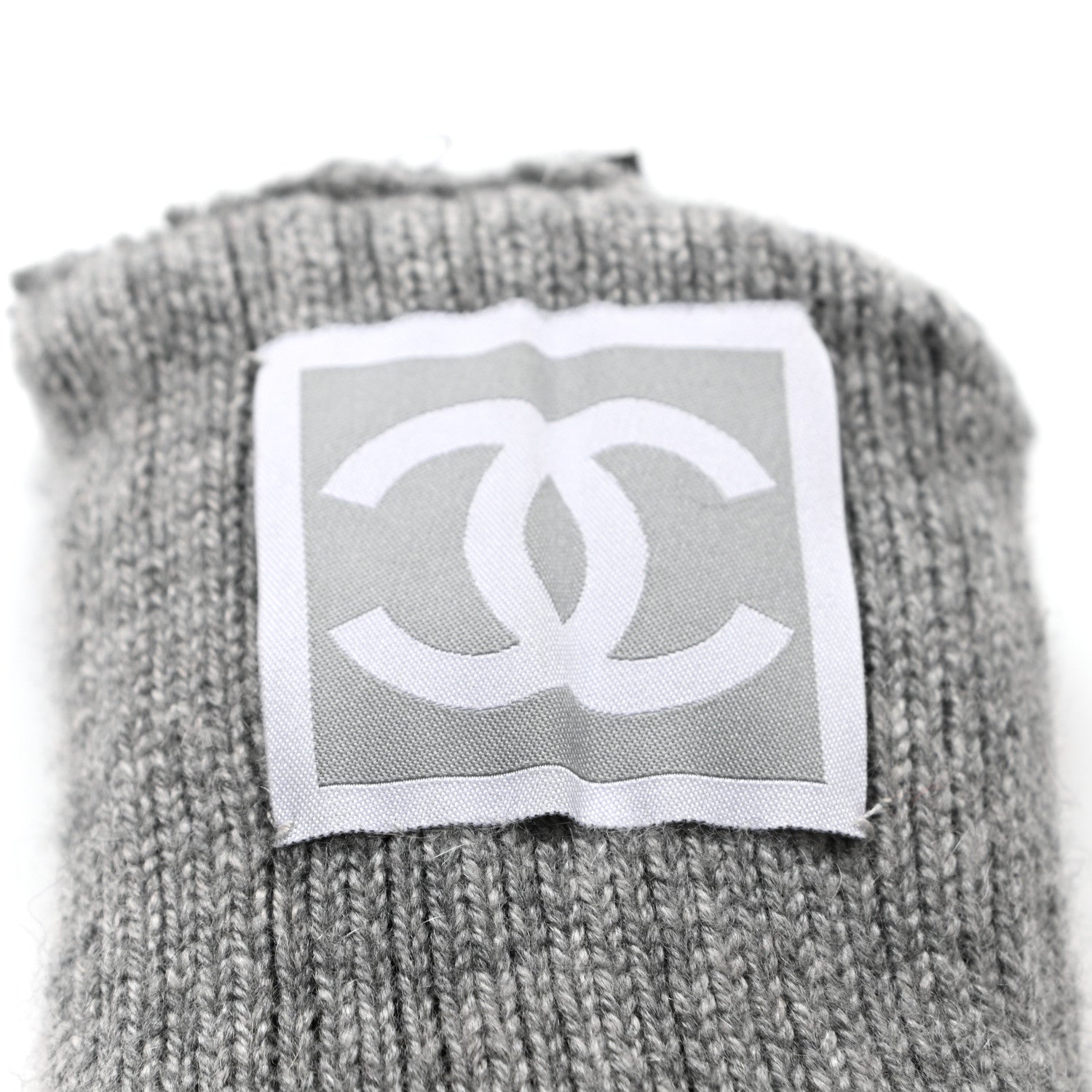 Chanel Cashmere CC Gloves Black Grey 4 of 6