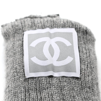 Chanel Cashmere CC Gloves Black Grey 4 of 6
