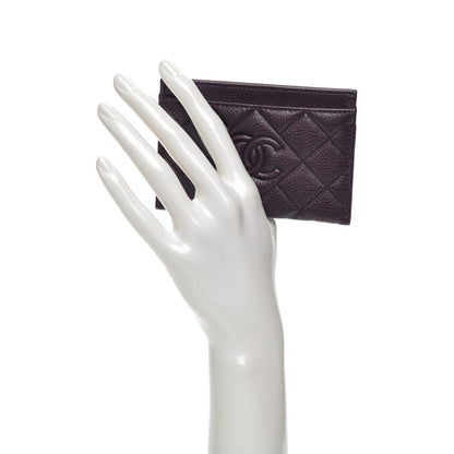 Chanel Caviar Quilted Diamond CC Card Holder Purple 2 of 8