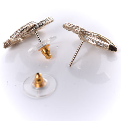 Chanel Crystal CC Earrings Gold 4 of 5