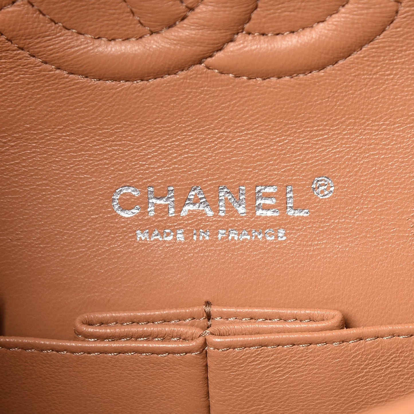 Caviar Quilted Medium Double Flap Dark Beige