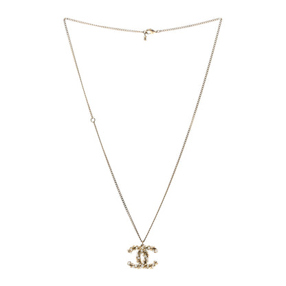 Chanel Metal Pearl CC Drop Necklace Gold 3 of 4