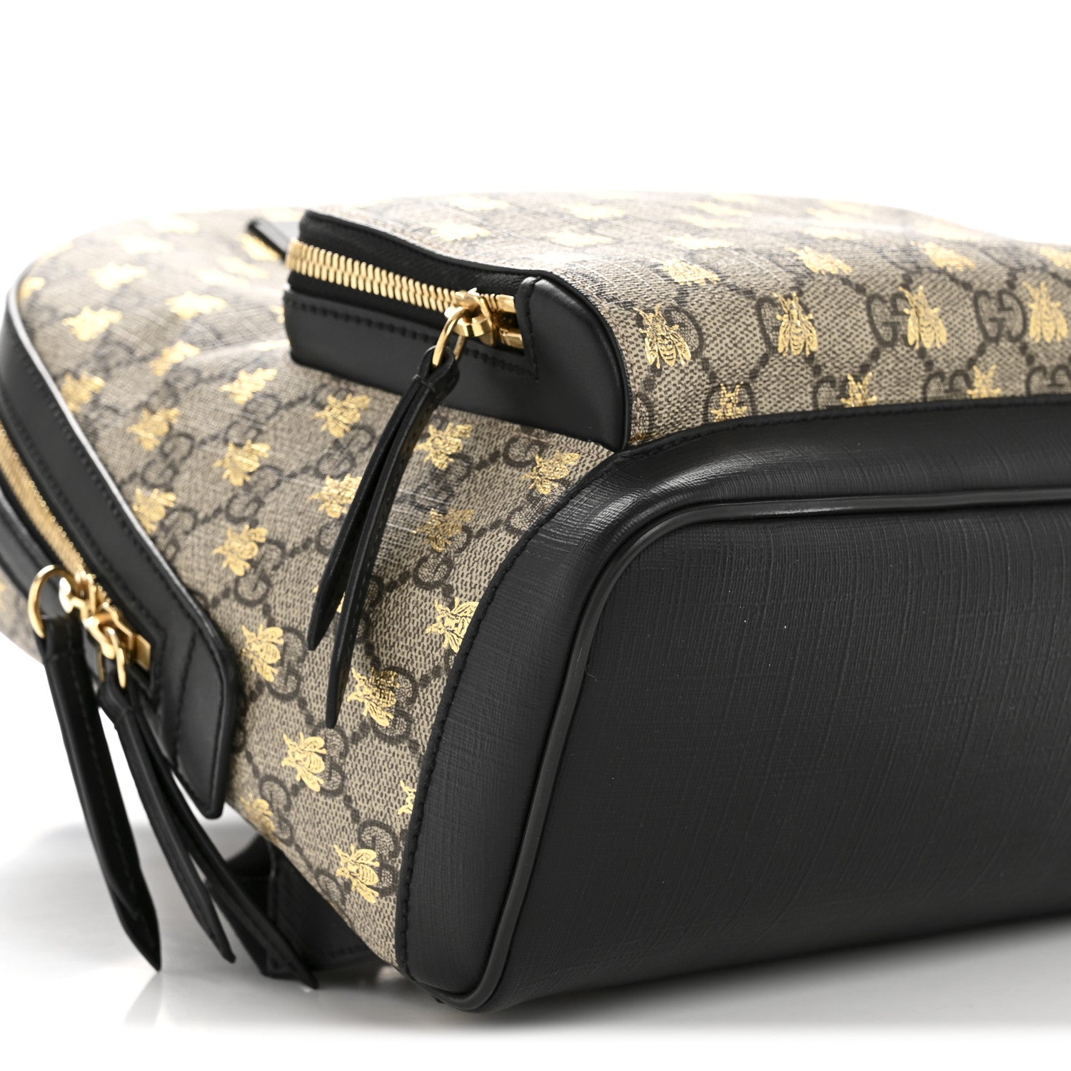 Gucci GG Supreme Monogram Bees Print Small Day Backpack Beige Oro Black 9 of 12