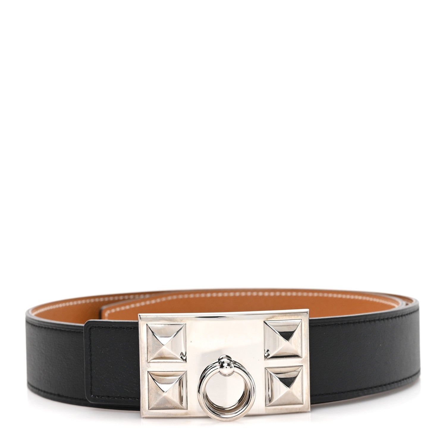 Hermes Epsom Swift 24mm Collier De Chien CDC Belt 75 30 Gold Black 1 of 5