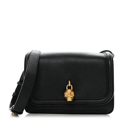 Alexander McQueen Grained Calfskin Padlock Crossbody Bag Black 1 of 10