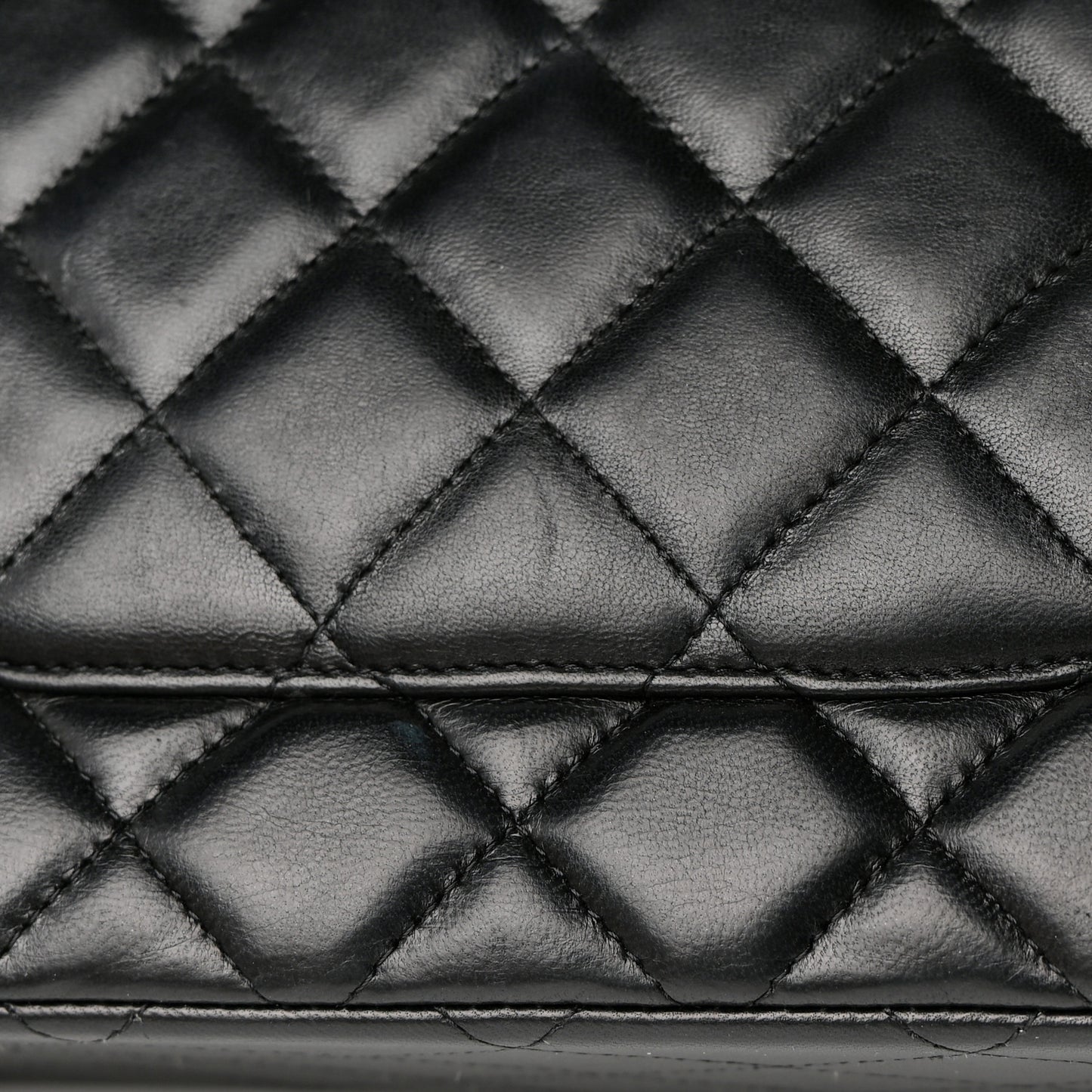 Lambskin Quilted Maxi Double Flap Black