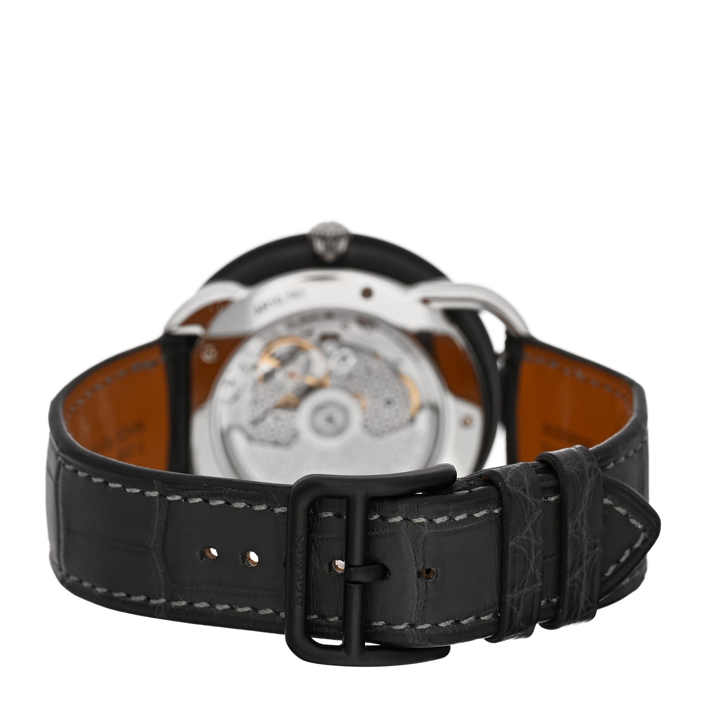 Platinum Titanium Alligator 43mm Arceau Le Temps Voyageur Automatic Watch Noir
