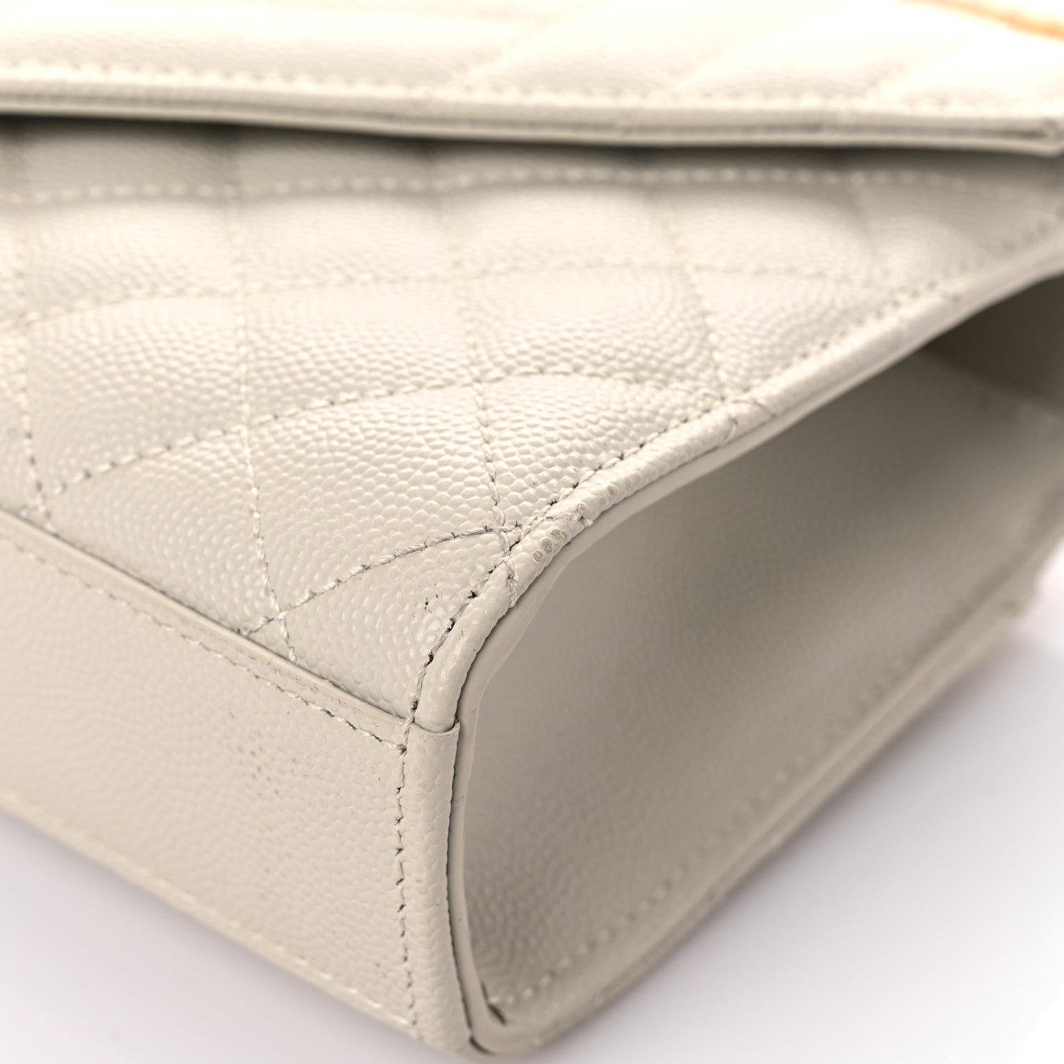 Saint Laurent Grain De Poudre Textured Mixed Matelasse Triquilt Small Monogram Satchel Crema Soft 9 of 16