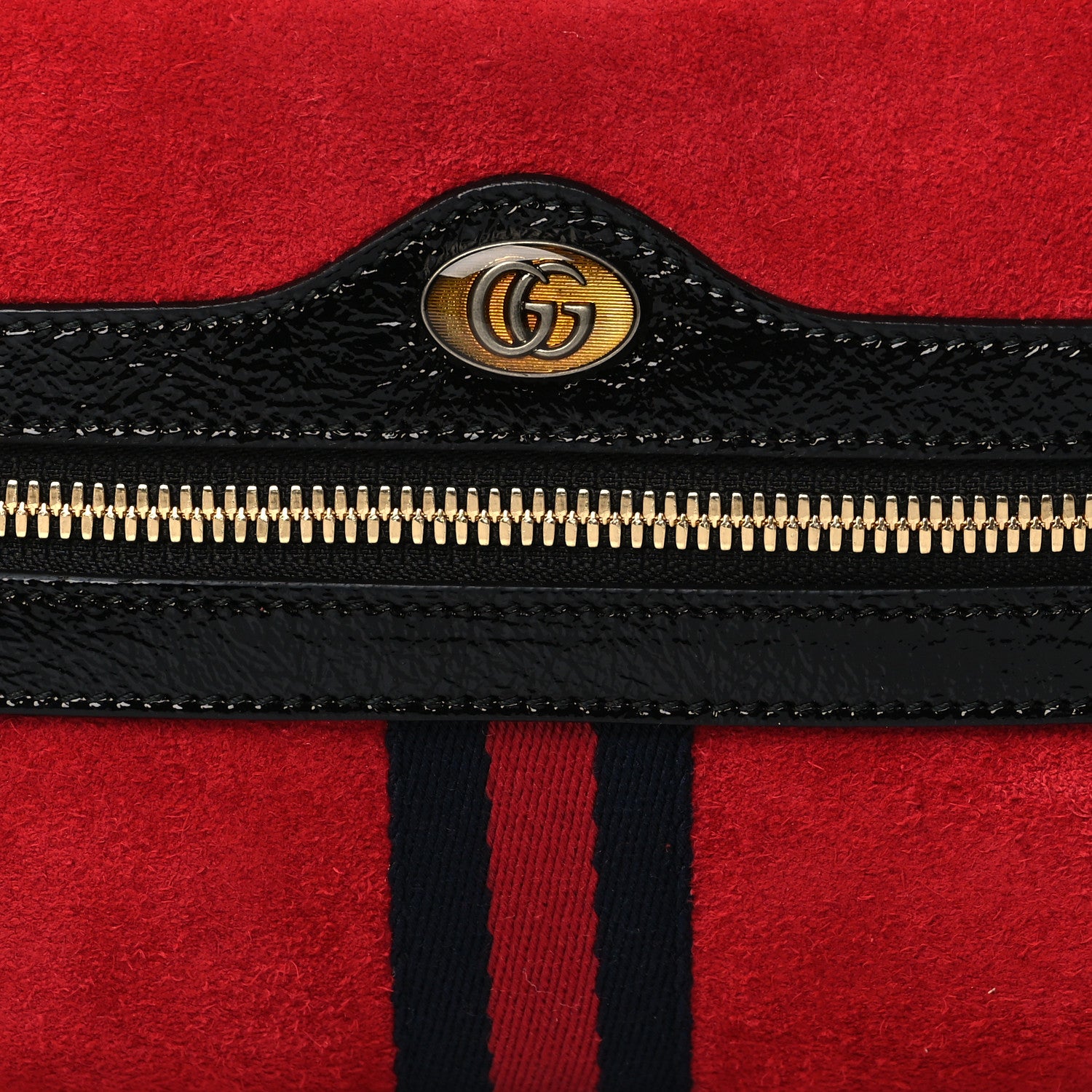 Gucci Suede Small Ophidia Belt Bag 85 34 Hibiscus Red 8 of 10