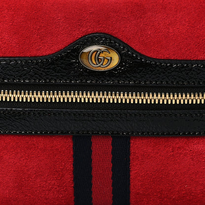 Gucci Suede Small Ophidia Belt Bag 85 34 Hibiscus Red 8 of 10